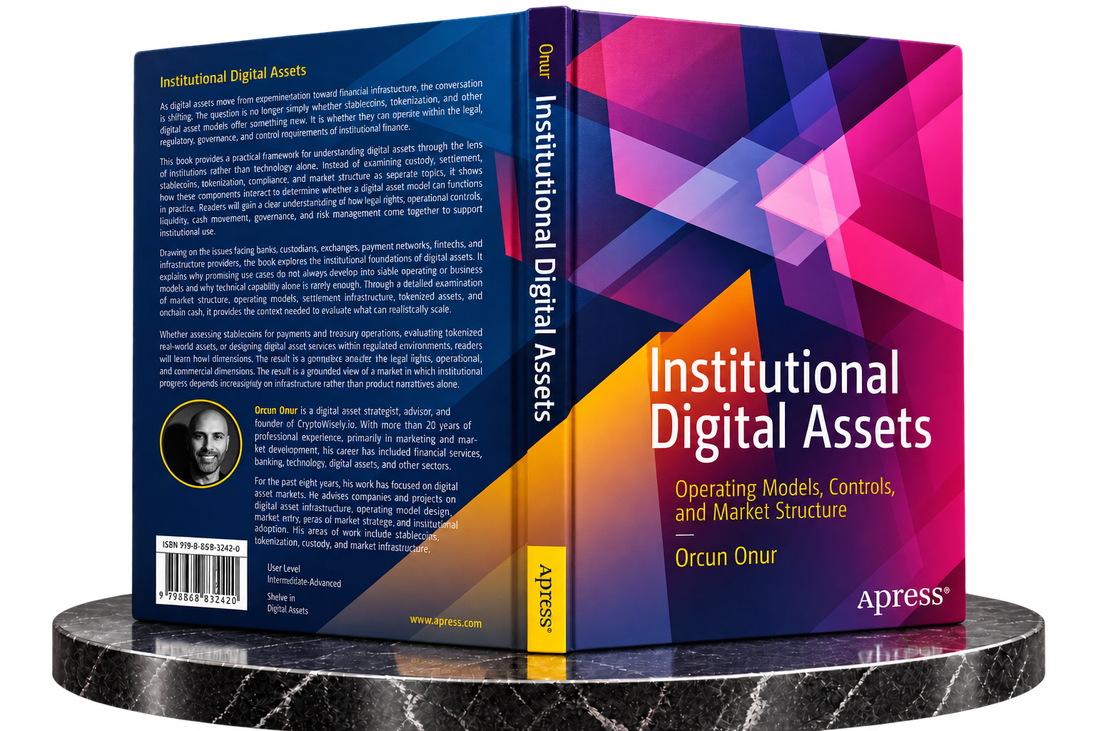 Three-dimensional mockup of Institutional Digital Assets by Orcun Onur, Apress